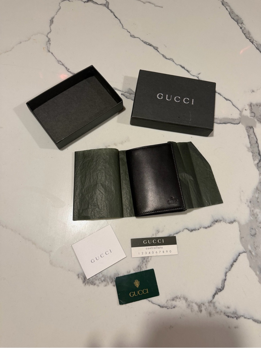 Gucci Leather Black Logo Telephone Address Book